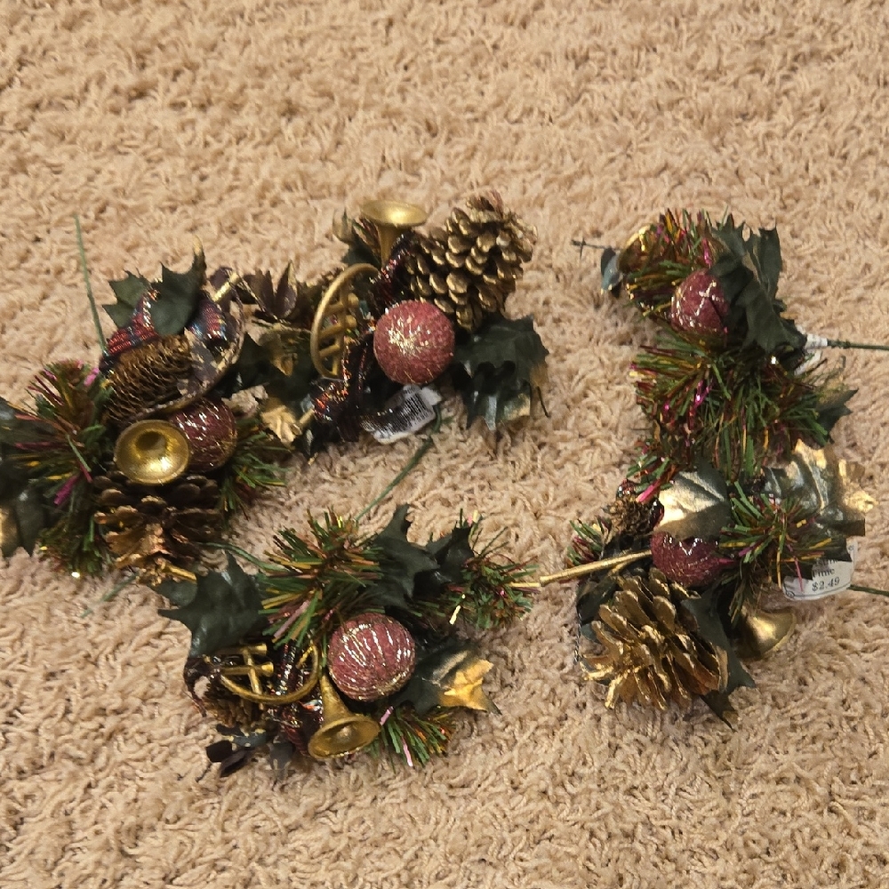 Festive Gold and Red Holiday Decorations